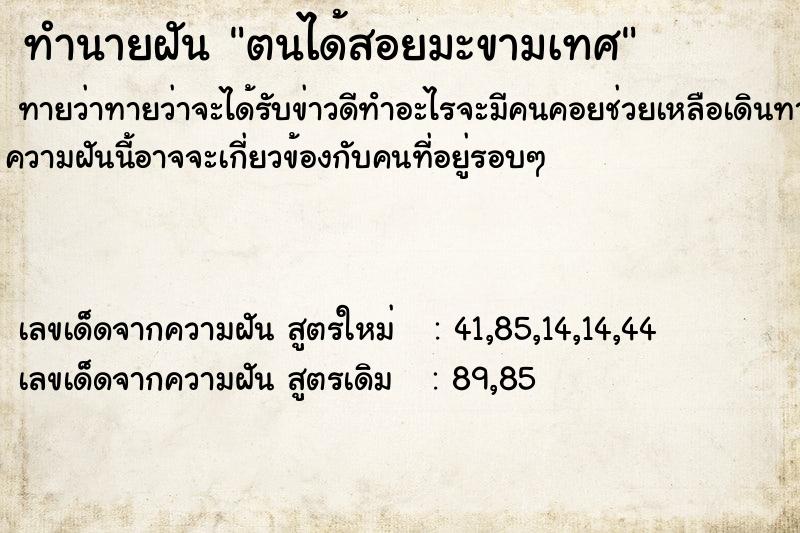 ทำนายฝันตนได้สอยมะขามเทศ ทำนายฝันทำนายฝันตนได้สอยมะขามเทศ