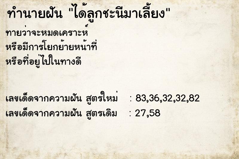 ทำนายฝันได้ลูกชะนีมาเลี้ยง ทำนายฝันทำนายฝันได้ลูกชะนีมาเลี้ยง
