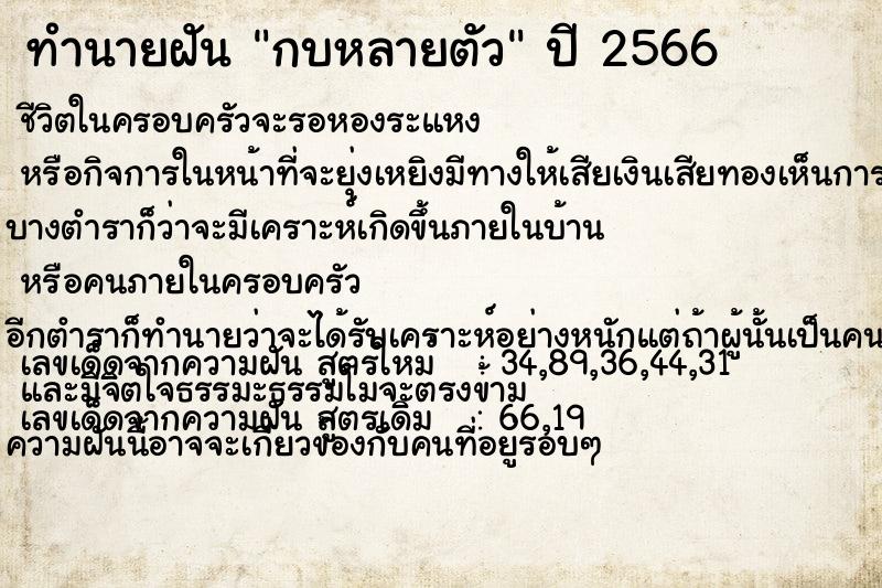 ทำนายฝัน กบหลายตัว ทำนายฝัน กบหลายตัว