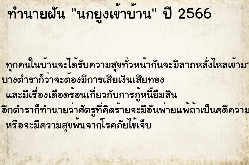 ทำนายฝันนกยูงเข้าบ้าน ทำนายฝันทำนายฝันนกยูงเข้าบ้าน