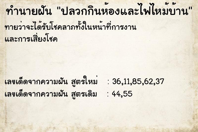 ทำนายฝันทำนายฝันปลวกกินห้องและไฟไหม้บ้าน