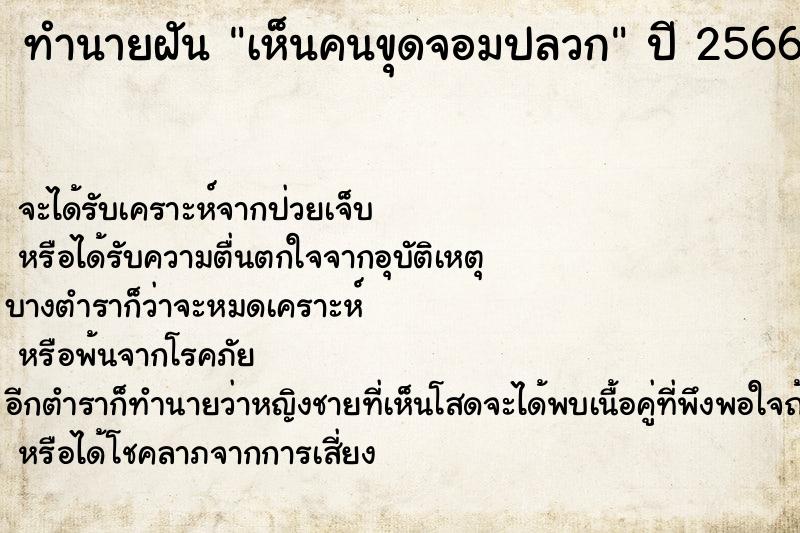 ทำนายฝัน เห็นคนขุดจอมปลวก