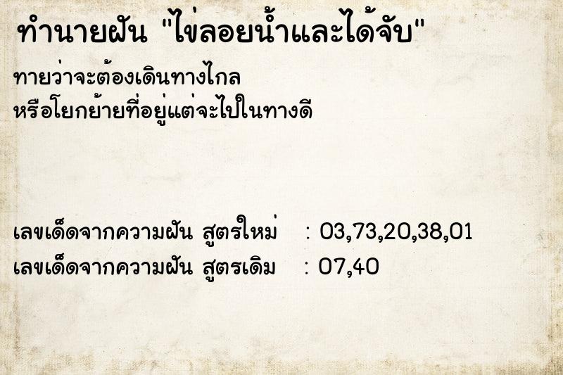 ทำนายฝัน ไข่ลอยน้ำและได้จับ ทำนายฝัน ไข่ลอยน้ำและได้จับ