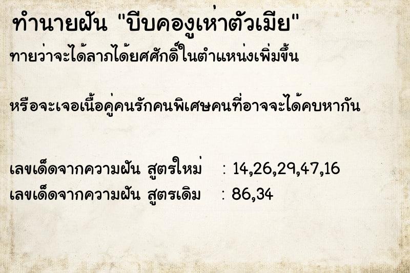 ทำนายฝันบีบคองูเห่าตัวเมีย ทำนายฝันทำนายฝันบีบคองูเห่าตัวเมีย