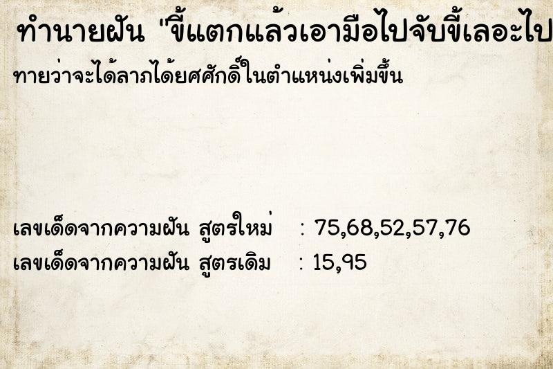 ทำนายฝันขี้แตกแล้วเอามือไปจับขี้เลอะไปทั่ว ทำนายฝันทำนายฝันขี้แตกแล้วเอามือไปจับขี้เลอะไปทั่ว
