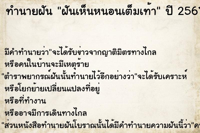 ทำนายฝันฝันเห็นหนอนเต็มเท้า ทำนายฝันทำนายฝันฝันเห็นหนอนเต็มเท้า