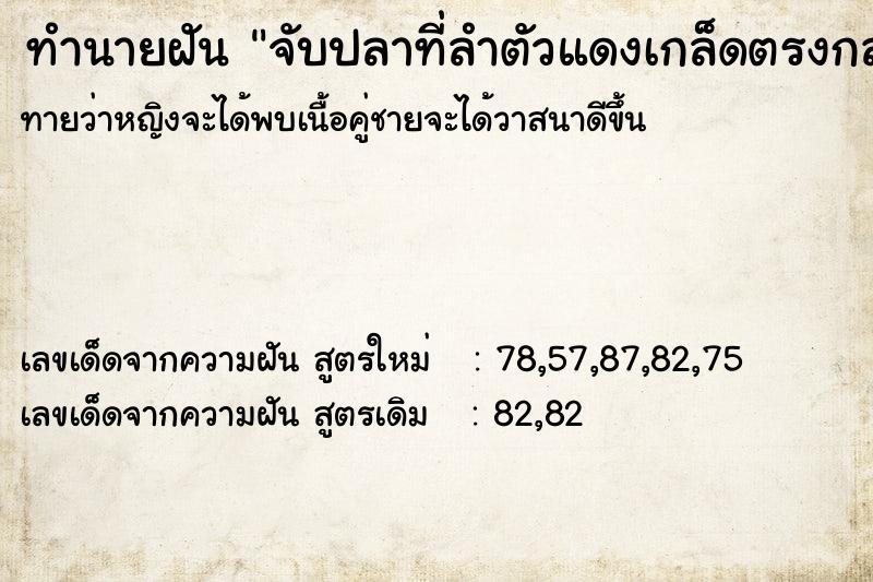 ทำนายฝันจับปลาที่ลำตัวแดงเกล็ดตรงกลางตัวเป็นสีเหลืองทอง ทำนายฝันทำนายฝันจับปลาที่ลำตัวแดงเกล็ดตรงกลางตัวเป็นสีเหลืองทอง