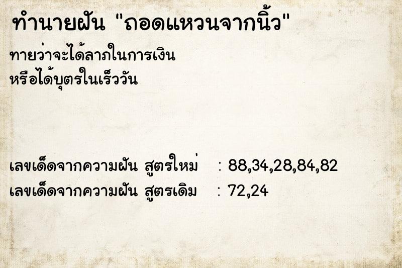 ทำนายฝันถอดแหวนจากนิ้ว ทำนายฝันทำนายฝันถอดแหวนจากนิ้ว