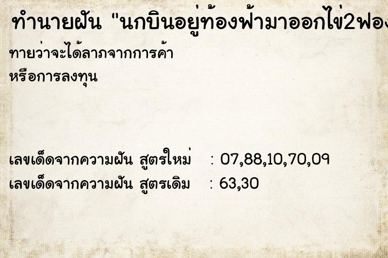 ทำนายฝัน นกบินอยู่ท้องฟ้ามาออกไข่2ฟอง ทำนายฝัน นกบินอยู่ท้องฟ้ามาออกไข่2ฟอง