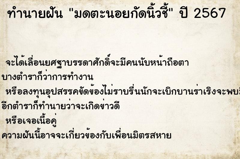 ทำนายฝันมดตะนอยกัดนิ้วชี้ ทำนายฝันทำนายฝันมดตะนอยกัดนิ้วชี้