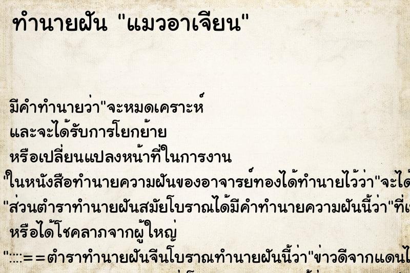 ทำนายฝันแมวอาเจียน ทำนายฝันทำนายฝันแมวอาเจียน