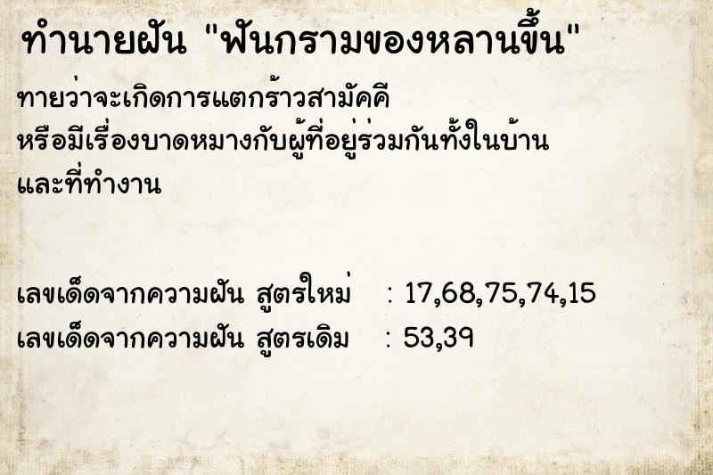 ทำนายฝันฟันกรามของหลานขึ้น ทำนายฝันทำนายฝันฟันกรามของหลานขึ้น