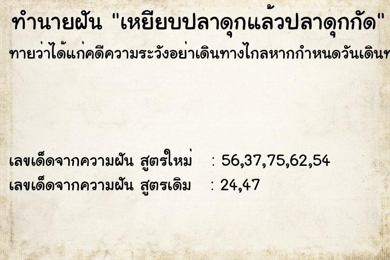 ทำนายฝันเหยียบปลาดุกแล้วปลาดุกกัด ทำนายฝันทำนายฝันเหยียบปลาดุกแล้วปลาดุกกัด