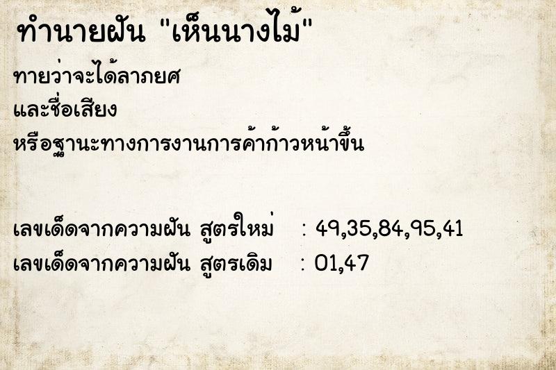 ทำนายฝันทำนายฝันเห็นนางไม้