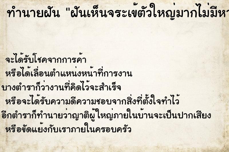 ทำนายฝันฝันเห็นจระเข้ตัวใหญ่มากไม่มีหาง ทำนายฝันทำนายฝันฝันเห็นจระเข้ตัวใหญ่มากไม่มีหาง
