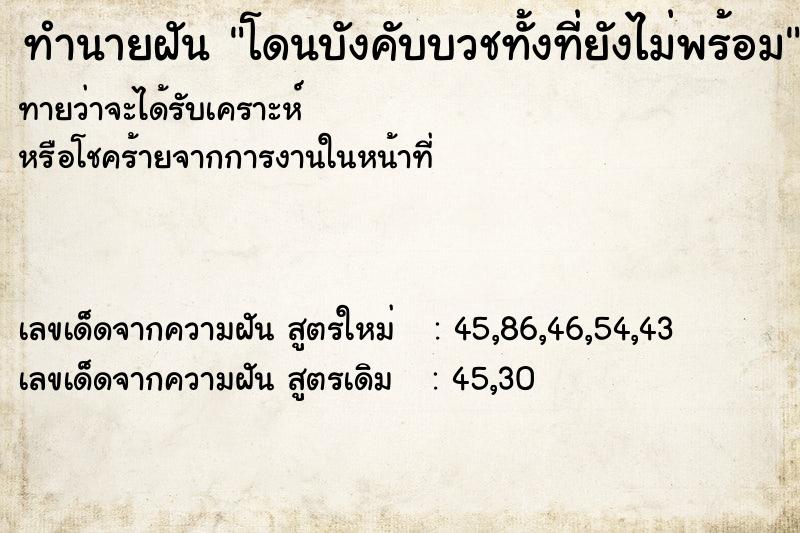 ทำนายฝันโดนบังคับบวชทั้งที่ยังไม่พร้อม ทำนายฝันทำนายฝันโดนบังคับบวชทั้งที่ยังไม่พร้อม