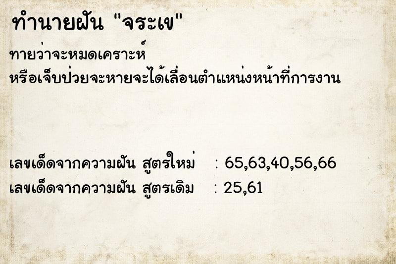 ทำนายฝันทำนายฝันจระเข