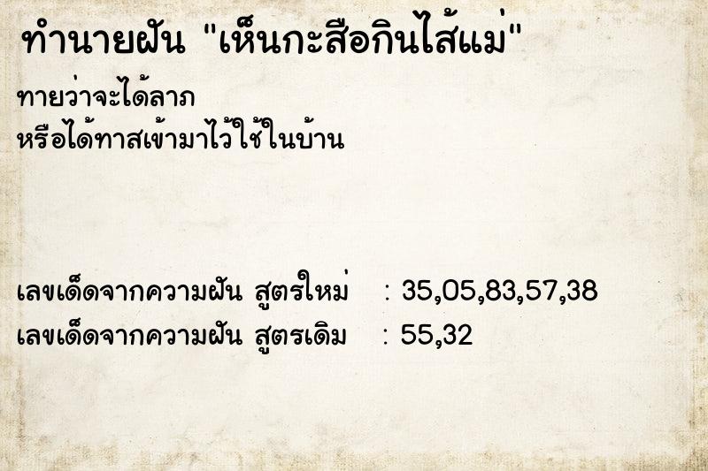 ทำนายฝัน เห็นกะสือกินไส้แม่ ทำนายฝัน เห็นกะสือกินไส้แม่