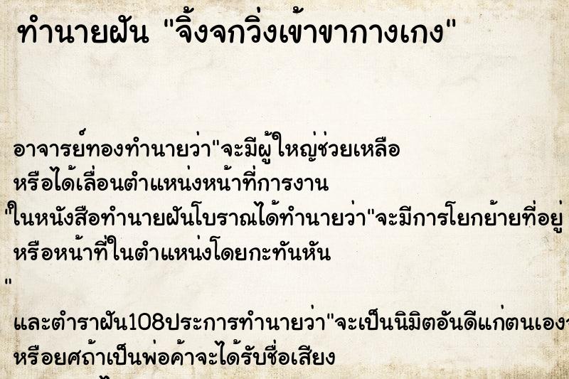 ทำนายฝัน จิ้งจกวิ่งเข้าขากางเกง ตำราโบราณ แม่นที่สุดในโลก