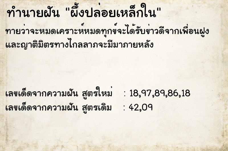 ทำนายฝันทำนายฝันผึ้งปล่อยเหล็กใน
