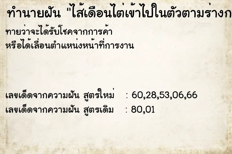 ทำนายฝัน ไส้เดือนไต่เข้าไปในตัวตามร่างกาย ทำนายฝัน ไส้เดือนไต่เข้าไปในตัวตามร่างกาย