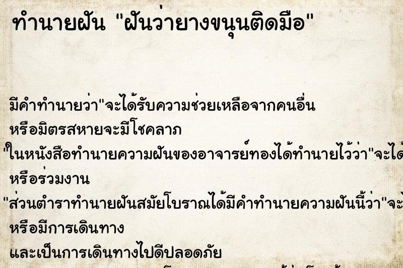ทำนายฝัน ฝันว่ายางขนุนติดมือ ทำนายฝัน ฝันว่ายางขนุนติดมือ
