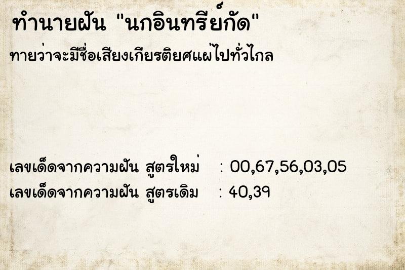 ทำนายฝันทำนายฝันนกอินทรีย์กัด