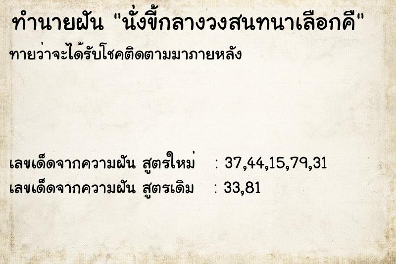 ทำนายฝันนั่งขี้กลางวงสนทนาเลือกคื ทำนายฝันทำนายฝันนั่งขี้กลางวงสนทนาเลือกคื