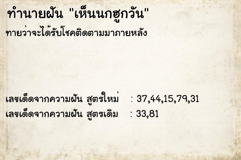 ทำนายฝันทำนายฝันเห็นนกฮูกวัน