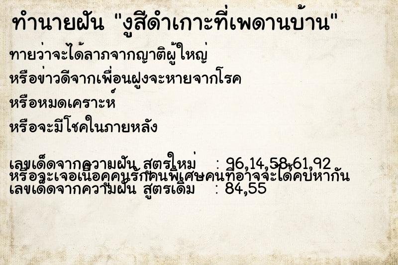 ทำนายฝันงูสีดำเกาะที่เพดานบ้าน ทำนายฝันทำนายฝันงูสีดำเกาะที่เพดานบ้าน