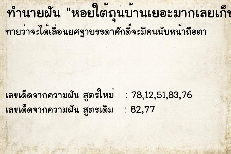 ทำนายฝันหอยใต้ถุนบ้านเยอะมากเลยเก็บใส่ถังเอาไปฝากเพื่อน ทำนายฝันทำนายฝันหอยใต้ถุนบ้านเยอะมากเลยเก็บใส่ถังเอาไปฝากเพื่อน