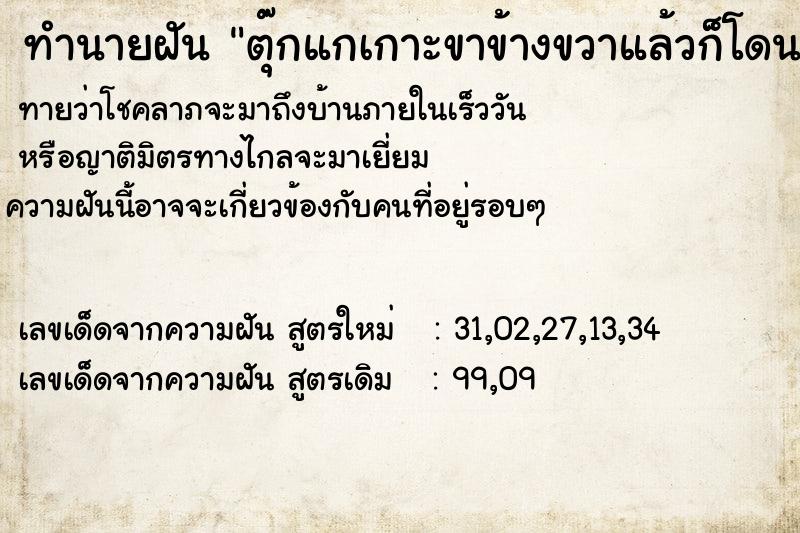 ทำนายฝันตุ๊กแกเกาะขาข้างขวาแล้วก็โดนกัด ทำนายฝันทำนายฝันตุ๊กแกเกาะขาข้างขวาแล้วก็โดนกัด