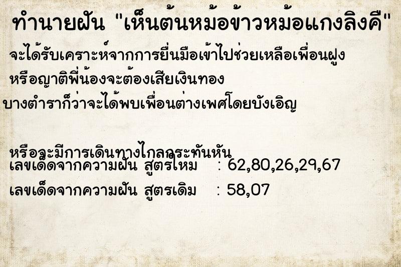 ทำนายฝัน เห็นต้นหม้อข้าวหม้อแกงลิงคื ทำนายฝัน เห็นต้นหม้อข้าวหม้อแกงลิงคื