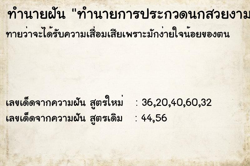 ทำนายฝันทำนายการประกวดนกสวยงาม ทำนายฝันทำนายฝันทำนายการประกวดนกสวยงาม