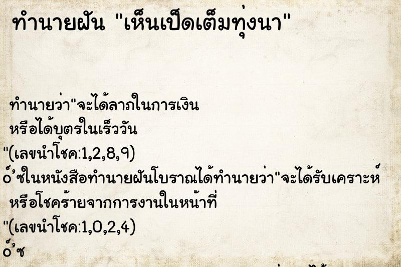 ทำนายฝันเห็นเป็ดเต็มทุ่งนา ทำนายฝันทำนายฝันเห็นเป็ดเต็มทุ่งนา