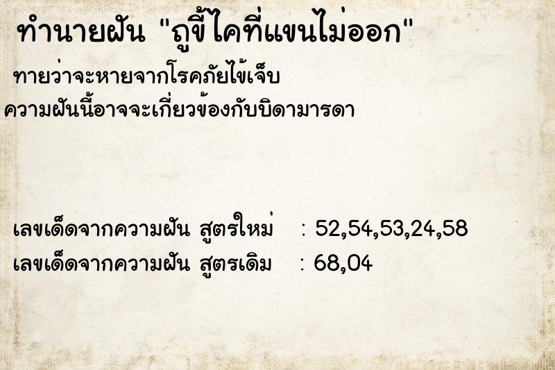 ทำนายฝันถูขี้ไคที่แขนไม่ออก ทำนายฝันทำนายฝันถูขี้ไคที่แขนไม่ออก