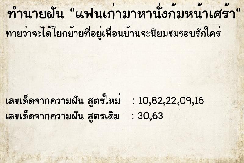 ทำนายฝัน แฟนเก่ามาหานั่งก้มหน้าเศร้า ทำนายฝัน แฟนเก่ามาหานั่งก้มหน้าเศร้า