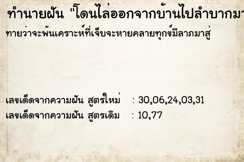 ทำนายฝันทำนายฝันโดนไล่ออกจากบ้านไปลำบากมาก