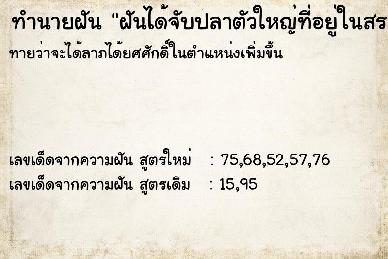 ทำนายฝันฝันได้จับปลาตัวใหญ่ที่อยู่ในสระที่ใกล้จะตาย ทำนายฝันทำนายฝันฝันได้จับปลาตัวใหญ่ที่อยู่ในสระที่ใกล้จะตาย