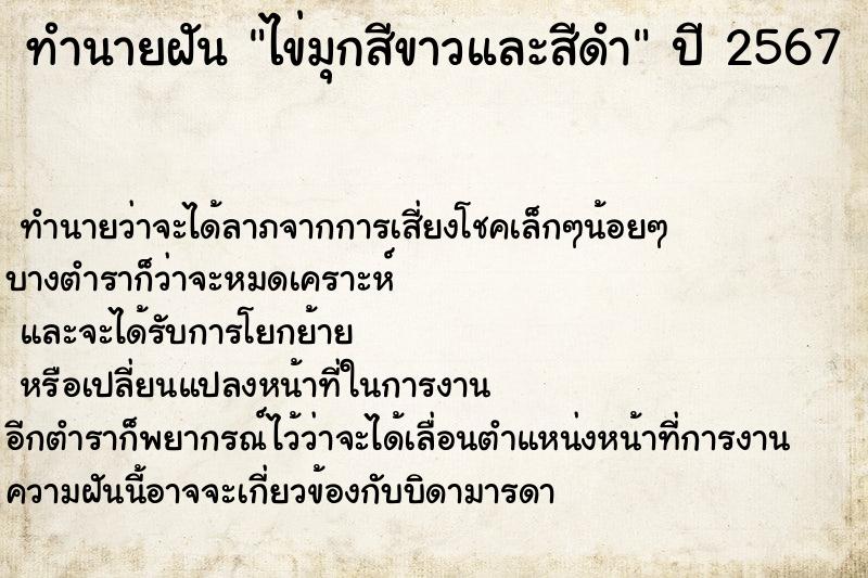 ทำนายฝันไข่มุกสีขาวและสีดำ ทำนายฝันทำนายฝันไข่มุกสีขาวและสีดำ