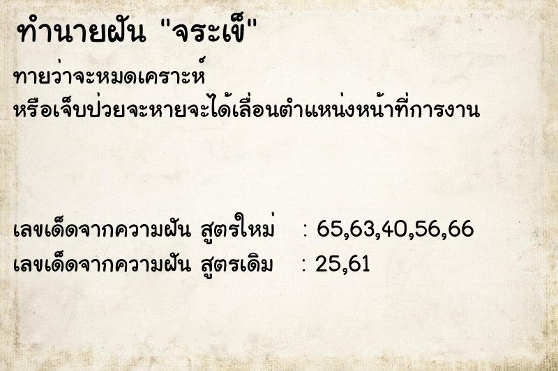 ทำนายฝันจระเข็ ทำนายฝันทำนายฝันจระเข็