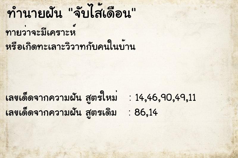 ทำนายฝันทำนายฝันจับไส้เดือน