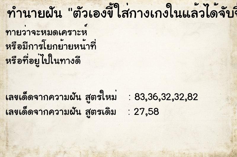 ทำนายฝันตัวเองขี้ใส่กางเกงในแล้วได้จับขี้ตัวเอง ทำนายฝันทำนายฝันตัวเองขี้ใส่กางเกงในแล้วได้จับขี้ตัวเอง