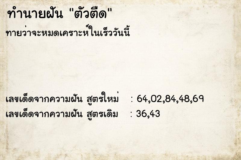 ทำนายฝันตัวตืด ทำนายฝันทำนายฝันตัวตืด