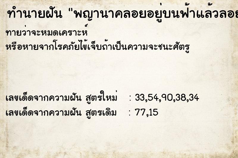 ทำนายฝันพญานาคลอยอยู่บนฟ้าแล้วลอยลงมาหา ทำนายฝันทำนายฝันพญานาคลอยอยู่บนฟ้าแล้วลอยลงมาหา