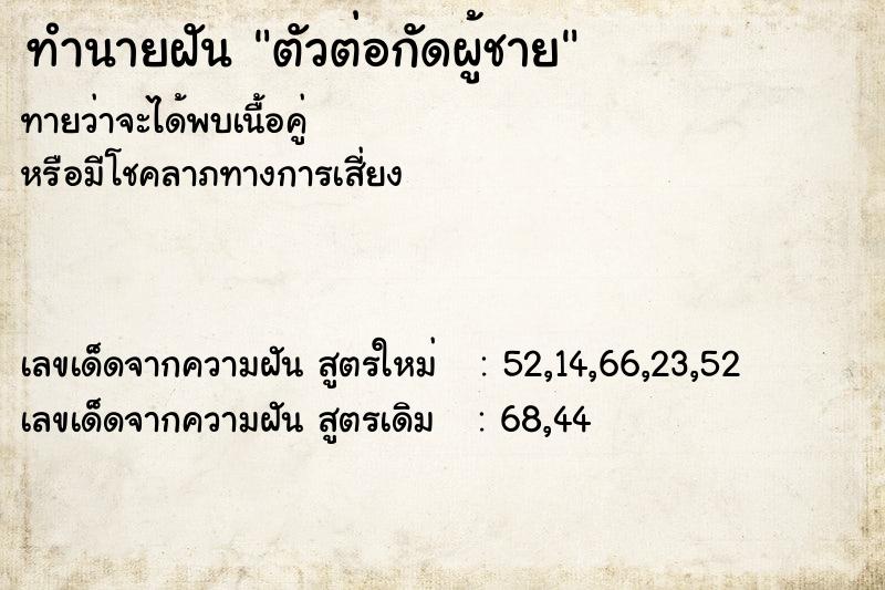 ทำนายฝันทำนายฝันตัวต่อกัดผู้ชาย