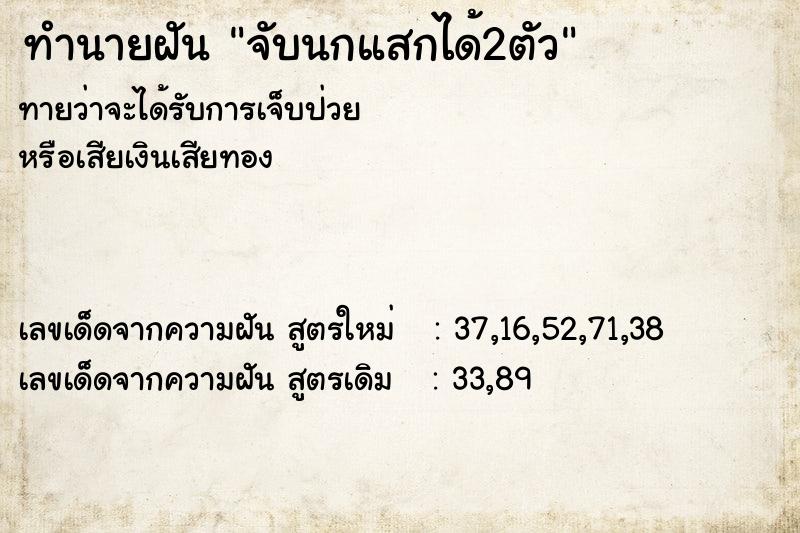 ทำนายฝันจับนกแสกได้2ตัว ทำนายฝันทำนายฝันจับนกแสกได้2ตัว