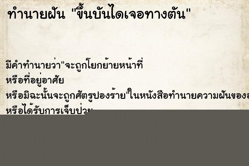 ทำนายฝัน ขึ้นบันไดเจอทางตัน ทำนายฝัน ขึ้นบันไดเจอทางตัน