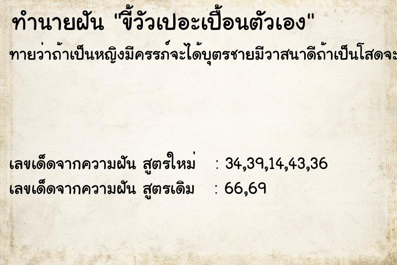 ทำนายฝัน ขี้วัวเปอะเปื้อนตัวเอง ทำนายฝัน ขี้วัวเปอะเปื้อนตัวเอง