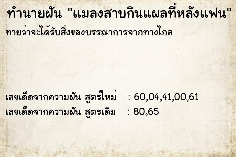 ทำนายฝัน แมลงสาบกินแผลที่หลังแฟน
